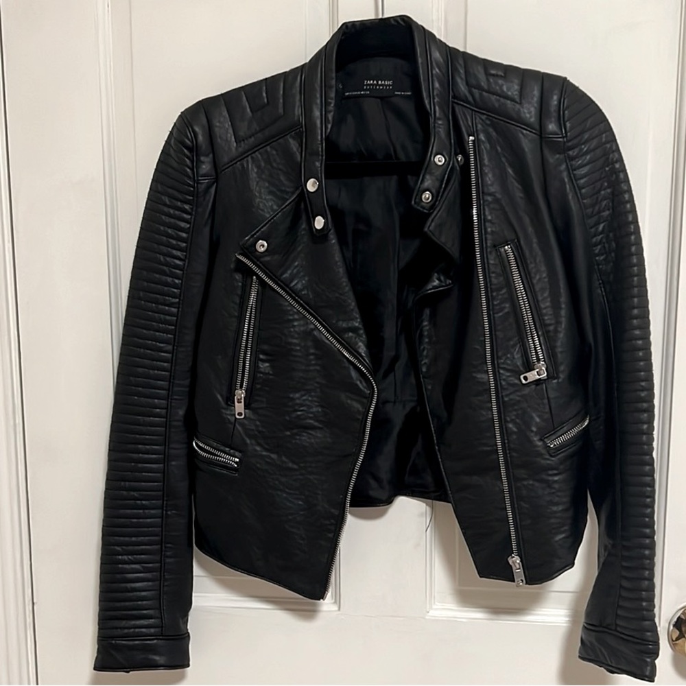 Zara leather motorcycle jacket